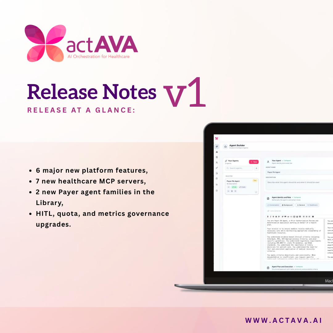 actAVA Platform Release Notes v1 (February 2026)